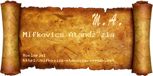 Mifkovics Atanázia névjegykártya